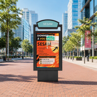 Boîte à lumière publicitaire d'extérieur 220V étanche avec cadre en aluminium rectangulaire personnalisé 2026 pour affichage d'affiches