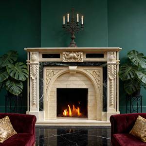 เตาผิงแบบตั้งพื้น ดีไซน์ฝรั่งเศส แกะสลักด้วยหินธรรมชาติ  ปรับแต่งขนาดได้ - Product Image 5