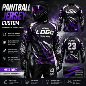 Camiseta de Paintball Personalizada para Hombre, Manga Larga, Sublimada, con Nombre y Número del Jugador, Uniforme Ligero para Torneo - Product Image 1