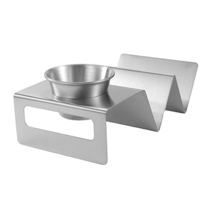 Grosir Stainless Steel Taco pemegang Taco rak berdiri piring dengan cangkir - Product Image 5