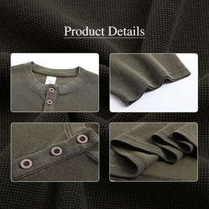 Camiseta Casual Vintage de Manga Corta con Cuello Henley, Estilo Batik, Lavada, de 325g, al por Mayor - Product Image 5