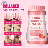 Complément alimentaire beauté végétalien en gommes pour cheveux, peau et ongles, marque privée OEM, vitamines biotine et collagène