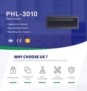 P2 Series Modern Large Size <strong>Matte</strong> <strong>Black</strong> Plastic Snap-in File Cabinet <strong>Door</strong> Handle Durable Recessed Cabinet Pull for School Use - Product Image 5