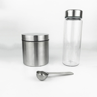 Boîte de conservation en acier inoxydable haute capacité pour lait en poudre, compléments alimentaires, café en grains, thé et autres produits.