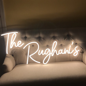 Letrero LED de Neón de Estilo Mixto con Frase de Amor en Cursiva, Código de Bloques, Apellido Familiar para Dormitorio, Boda, Decoración de Pared Interior, Lámpara - Product Image 6