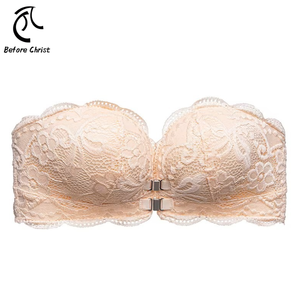 Soutien-gorge absorbant le fer de style japonais petite poitrine rassemblement anti-dérapant épaule <span class=keywords><strong>string</strong></span> respirant <span class=keywords><strong>dentelle</strong></span> épaisse taille basse push-up sexy - Product Image 1