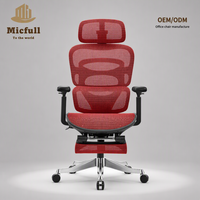 Chaise de bureau ergonomique professionnelle à dossier haut en maille avec appui-tête 4D et accoudoirs 6D pour usage de direction