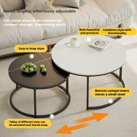 Table basse moderne à plateau en verre avec rangement, tables d'appoint rondes minimalistes pour petit appartement ou salon