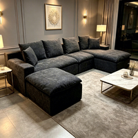 Canapé modulaire compressé moderne en tissu chenille avec ressorts ensachés et éponge, canapé nuage à assise profonde pour salon