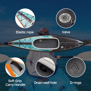 <b>Top</b> Sale <b>PVC</b> Solo Inflatable Kayak Set Fishing Bait Boat 1 Person 390*80*40CM Paddle PF03/2 - Product Image 4
