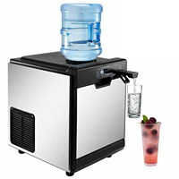 Machine à glaçons portable 35 kg/24h 2 en 1 avec distributeur d'eau, machine à glaçons commerciale