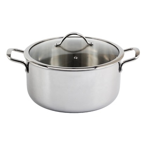 Stainless Steel Cooking <b>Pot</b> With Glass Lid And Stainless Steel Handles <b>For</b> Gas And <b>Induction</b> Stoves - Product Image 6