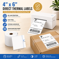 Etiquetas de Envío Térmicas Directas Personalizadas de 4x6, Etiquetas para Impresora Sin Atascos, Etiquetas Adhesivas Resistentes con Código de Barras para Embalaje de Comercio Electrónico