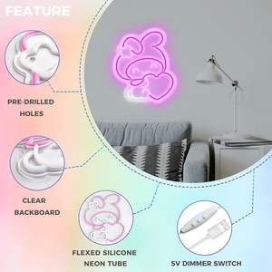 Letrero Luminoso LED de Anime Melody, Luz de Neón para Decoración de Pared, Dormitorio, Sala de Juegos, Sala de Estar, Decoración para Niños - Product Image 6