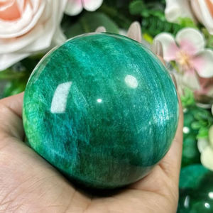 Esfera de Piedra Lunar Verde Natural, Bola de Cristal Pulida a Mano para Sanación, Meditación, Decoración del Hogar y Sanación con Cristales, Venta al por Mayor - Product Image 4