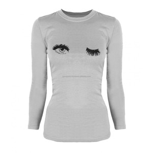 Camisetas de último diseño para ropa informal de mujer con material transpirable de alta calidad y servicio de impresión personalizado a bajo precio - Product Image 2