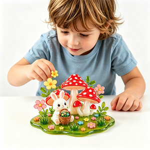 Set de Pegatinas Apilables 3D de Cristal, Escena de Jardín con Conejitos y Hongos, Piezas Transparentes de Cristal, Juguete de Manualidades <span class=keywords><strong>para</strong></span> Desarrollo de Motricidad Fina <span class=keywords><strong>para</strong></span> Niños Pequeños - Product Image 2