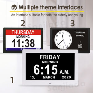 Horloge numérique avec calendrier et alarme pour la démence, 10,1/7 pouces, avec jour et date pour les personnes âgées, 8 alarmes, cadre photo numérique pour les personnes âgées - Product Image 2