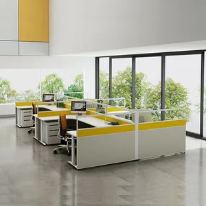 Модульный кубический Рабочий стол 120 градусов офисная Рабочая станция ПК для 2, 4, 6 человек, офисная мебель