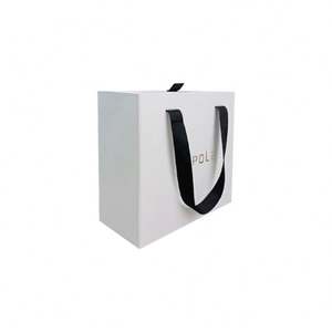 Boîte cadeau de luxe en papier kraft brun écologique, faite à la main, avec logo personnalisé, poignées en ruban et tiroirs coulissants portables - Product Image 4