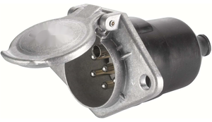 <span class=keywords><strong>Prise</strong></span> de <span class=keywords><strong>remorque</strong></span> de type Euro 7 voies 24V connecteur de <span class=keywords><strong>remorque</strong></span> à 7 broches Type S Contact à vis Métal Facile à installer Avec couvercle - Product Image 2