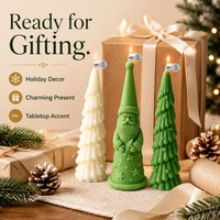 Bougie parfumée Père Noël pour sapin de Noël nordique, multi-styles, logo personnalisé, pour cadeau de Noël, vente en gros transfrontalière