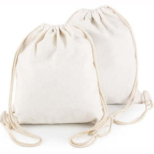 20X45Cm Large Durable Recyclable Cotton Natural Custom Logo Accept Drawstring Backpack for Essential Oil Perfume & Shampoo - Product Image 1