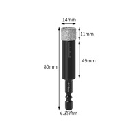 Foret à noyau diamanté turbo segmenté D25mm à vente chaude pour le perçage du granit et du marbre