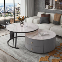Ensemble de table basse moderne en acier inoxydable doré et verre trempé avec hauteur réglable pour salon, meubles de maison