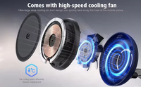Support de charge sans fil magnétique 3-en-1 25W avec logo personnalisé, veilleuse et ventilateur de refroidissement pour iPhone, Apple Watch, AirPods