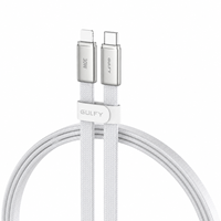 Cable de Carga Plano de Nailon Trenzado de 1M con USB-C a 8 Pines y 30W, Cable de Sincronización de Datos de Aleación de Zinc para iPhone y iPad