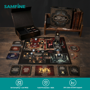 FAMA Scatola Rigida con Coperchio a Cerniera Opaca Anti-Graffio con Stampa a Caldo in Lamina d'Oro, Gioco da Tavolo Strategico Castello Medievale Mistero Stregato Eredità - Product Image 1