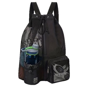 Yu Qiao Mesh <b>Drawstring</b> <b>Backpack</b> Outdoor Sports Fitness Bag With Water Bottle Pockets For Men Women Teens - Product Image 5
