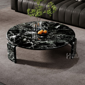 Table basse ronde en marbre <span class=keywords><strong>Verbe</strong></span> de 80 cm, design minimaliste italien, moderne et luxueuse pour hôtel, villa, maison - Product Image 1