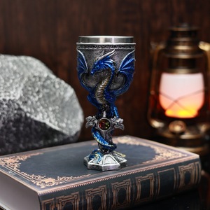 Nuevo Producto, Copa de Vino Tinto con Diseño de Dragón Malvado, Dragón Occidental en 3D Estereoscópico, Copa Alta de Guerrero, Artesanía de Resina - Product Image 6