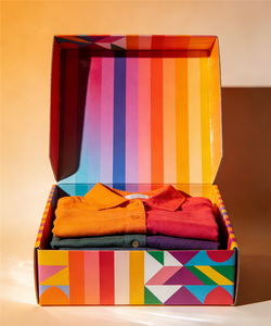 กล่องไปรษณีย์กระดาษลูกฟูกพิมพ์ลายตามสั่ง กล่องบรรจุภัณฑ์เสื้อยืด พร้อมออกแบบโลโก้ฟรี - Product Image 1