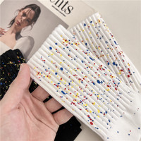 Vente en gros de chaussettes tendance personnalisées chaussettes mi-tube automne hiver Splash-Ink Art laine cercle bas étoilé longues chaussettes pour hommes