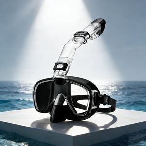 Integrated Half Face Diving Mask With Dry Snorkel Soft Silicone Anti Fog Wide Vision For Snorkeling Water Sports - Product Image 1