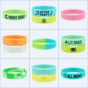Bracelet en silicone phosphorescent pour fête de remise des diplômes, logo personnalisé en creux, lot de 1000 pièces pour célébration nocturne et après-fête - Product Image 1