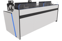 Bureau de console personnalisable pour salle de contrôle de diffusion et de sécurité – Durable, écologique, hauteur réglable, moderne