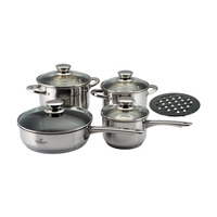 Ensemble de casseroles et poêles Sufuria en acier inoxydable écologique, 8 pièces, poignées amovibles, compatible induction, passe au four, cuisine