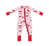 Combinaison bébé en bambou à fermeture éclair, douce, respirante, personnalisée, à manches longues, adorable, pyjama pour nourrisson et tout-petit