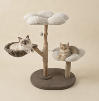 Arbre à chat MoMo Paw de luxe, grand, classique, écologique, en peluche douce, avec griffoir en sisal et perchoir doux, pour chats d'intérieur