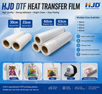 Film de transfert thermique DTF automatique premium 30cm/33cm/60cm/63cm PET à pelage à chaud/froid pour l'impression de t-shirts et l'industrie du vêtement