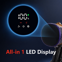 Aspirateur sans fil 400W, design anti-emmêlement, tout-en-un, écran LED, filtre HEPA lavable, autonomie maximale de 50 minutes, avec certifications CE/CB