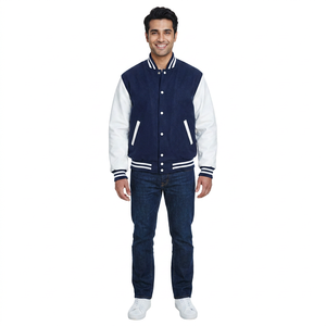 Custom Made Unique Style Varsity Jackets for Men Stand Collar <b>Woolen</b> Fabric Casual CollegeBaseballjacket for men - Product Image 1