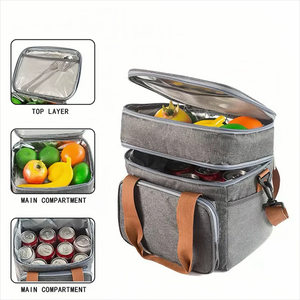 Mochila Nevera Doble Oxford con Logotipo Personalizado, Bolsa de Almuerzo Aislada Portátil con Correa para el Hombro para el Trabajo o la Escuela - Product Image 5