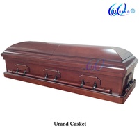 Ataúdes de Madera Sólida Estilo Americano de Alta Calidad, Fabricados en China, para Funerales con Asas Metálicas