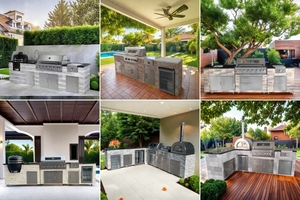 Armoire de cuisine extérieure modulaire Cadre de cuisine extérieur en aluminium Module de cuisine en acier inoxydable 304 pour barbecue <span class=keywords><strong>Pierre</strong></span> frittée - Product Image 4