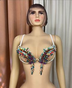 Nouveau soutien-gorge à armatures <span class=keywords><strong>Samba</strong></span> Carnival Rainbow Stone pour la danse du ventre, idéal pour les fêtes EDC, les Raves, les défilés d'Halloween, le Mardi Gras et les spectacles de Jouvert - Product Image 1